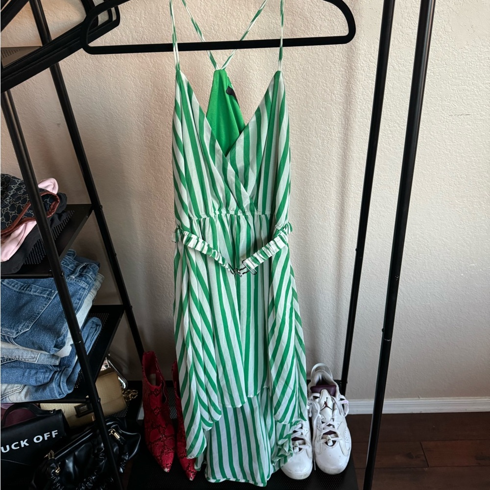 J Roberts hi-low garden party dress